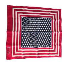 Vintage 1990s 100% Cotton Square bandana RN13960 American Flag Red White Blue  picture