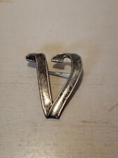 Vintage 1945 WW2 WWII Sterling Silver V Victory Pin Brooch picture