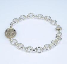 Solid Sterling Silver Heavy Link Bracelet Hand Polished and Engraved picture