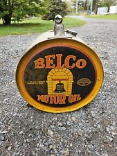RARE 1920's Belco 5 Gallon Rocker Oil Can ORIGINAL GUARANTEED Worcester, MA picture