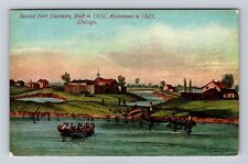 Chicago IL-Illinois, Second Fort Dearborn, Antique, Vintage Postcard picture