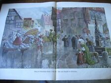1902 Art Print LITHOGRAPH - ADOLPH CLOSS of MEDIEVAL KNIGHT RENAISSANCE Fashion picture