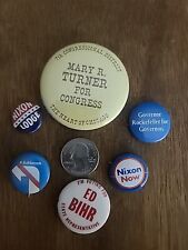  Vintage Campaign Pinback Buttons Lot of 6 picture