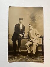 RPPC Photo Postcard Two Handsome Men 1910 Chas Friedman & L.M. S picture