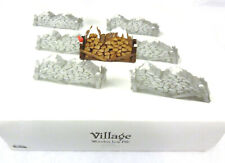 Retired Department 56 Village Accessories Wooden Log Pile Red Cardinal Snow picture