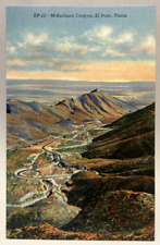 McKelligon Canyon, El Paso, Texas TX Vintage Linen Postcard picture