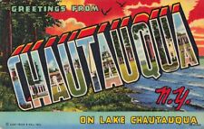 Chautauqua NY New York, Large Letter Greetings Lake Chautauqua, Vintage Postcard picture