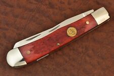 RARE CANAL STREET USA JIGGED RED BONE FULL SIZE TRAPPER KNIFE NICE (16159) picture
