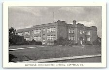 1930s HATFIELD PA HATFIELD CONSOLIDATED SCHOOL UNPOSTED POSTCARD P4192 picture