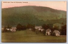 Birds Eye View Plymouth Vermont VT Hand Colored Vintage Postcard picture