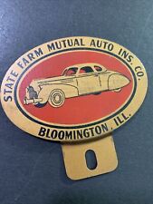 Vintage Original Early Automotive Car License Plate Topper Sign Bloomington IL picture