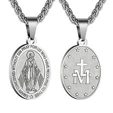 Collar de cadena con colgante de la Medalla Milagrosa de la Virgen María picture