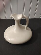 Vintage White Ceramic Little Compote Vase Unique Design signed 1991 Jeannette HM picture