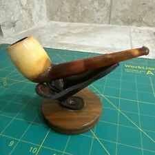 🇬🇧🏛️ENGLISH ANTIQUE PIPE: MEERSCHAUM CANTED BILLIARD picture