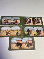 stereoscope cards, lot of 5, chinese, colored,  picture