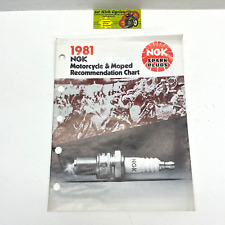VINTAGE 1981 NGK MOTORCYCLE & MOPED RECOMMENDATION CHART SPARK PLUGS DAMAGED picture