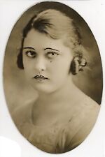 1920s WEIRD surreal HAND painted INKED oval BEAUTIFUL WOMAN strange drawn PHOTO picture