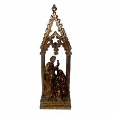 Gold Tone Gilded Holy Family, Catholic, Resin, 23.25 tall 7.25 wide 4.25 deep picture