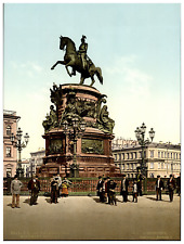 Россия, Санкт-Петербург, Памятникниколаю I Vintage photochrome, photochromy, picture