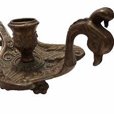 VINTAGE Brass Action PEACOCK Italian Candle Holder Taper Candlestick 8