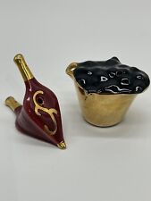 Vintage Arcadia 1950s Coal bucket and Bellows Miniature salt and pepper shakers picture