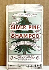 Central Supply Co Antique Label 1910s Dr Meyer's Silver Pine Shampoo 2 x 4 picture