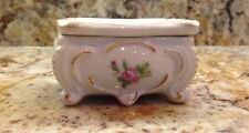 Lovely VINTAGE French Porcelain Small Square Vanity Jewelry box picture