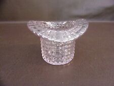 Vintage Clear Glass Top Hat Toothpick Holder Block Pattern picture