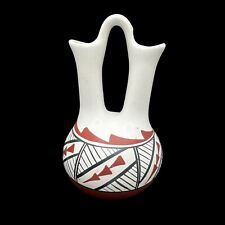 Vtg Wedding Vase Jemez Handmade Native American New Mexico Signed CG Geometric picture