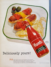 1954 Hunt's Tomato Catsup Hot Dogs Olives Potato Chips Vintage Print Ad picture