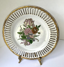Vintage JUWC United Wilson 1897 Hand-Painted Decorative Reticulated Plate picture