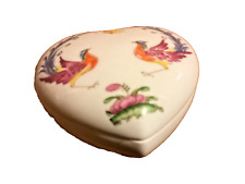 Vintage Chamart France Limoges White Floral Heart Shaped Covered Trinket Box picture