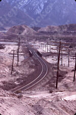 sl50 Original Slide 1970's  Calif ? railroad tracks train in desert 053a picture