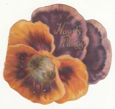 Hood's Sarsaparilla Blood Purifier Purple & Orange Pansy Diecut Vict Card c1880s picture