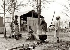1939 Black Sharecropper Farmers PHOTO, GREAT DEPRESSION Shack Washing Clothes MO picture