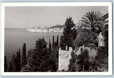Dubrovnik Croatia Postcard View of River and Building Wall c1930's RPPC Photo picture