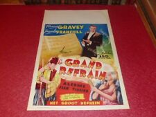 Cinema Poster Original Belgian - The Grand Chorus Gravey Francell Mirande 1936 picture