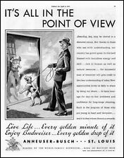 1939 Budweiser Beer Dog in mirror reflection vintage art print ad L49 picture