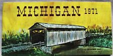 STATE OF MICHIGAN OFFICIAL GOVERNMENT HIGHWAY ROAD MAP 1971 VINTAGE AUTO TRAVEL picture
