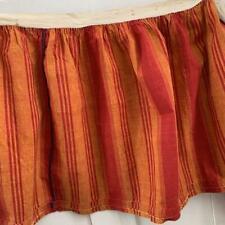 Antique French striped furnishing fabric Valance early 19th century red orange picture