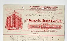 1902 John E Hurst & Co Dry Goods Notions White Goods Illustrated BALTIMORE MD picture