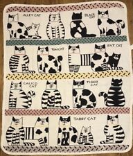 Vintage 1988 Pat Meyers Kitty Kingdom Cat Throw Blanket USA Approx 44” X 61” picture