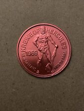 1980 Krewe Of Hercules/Mighty Warriors Of Yore Mardi Gras Doubloon Red picture