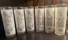 1977 VINTAGE SET OF 6 Unique “COOL IT” Superior Series Frosted Glasses picture