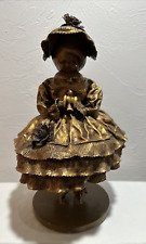 Nevco Paper Mache Bronze Doll/Girl Vintage Japan picture