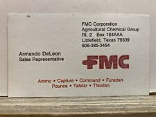 Vintage Business Card FMC Corporation Agricultural Chemical Littlefield TX picture
