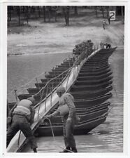 1960 Engineers Laying Pontoon Bridge Fort Benning Georgia Official Press Photo picture