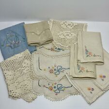Vintage Embroidered Linens Lot of 11 picture