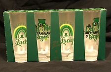 Saint Patrick's Day Tall Double Shot Glasses Set of 4 - Lucky You picture
