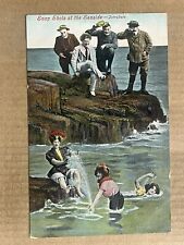 Postcard Seaside Women Swimming Beach Men Gawking Intruders Vintage Valentine’s picture